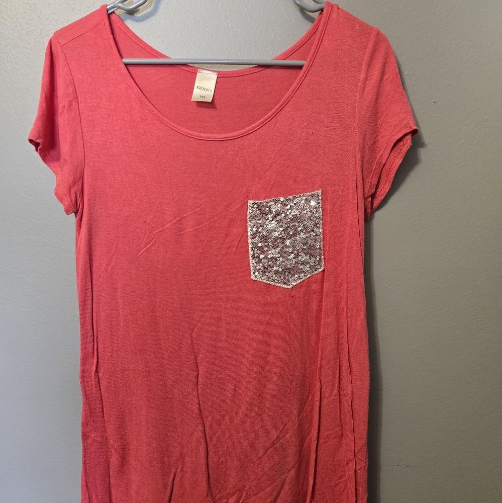 Sonoma Pink Sequin Short Sleeve Tee